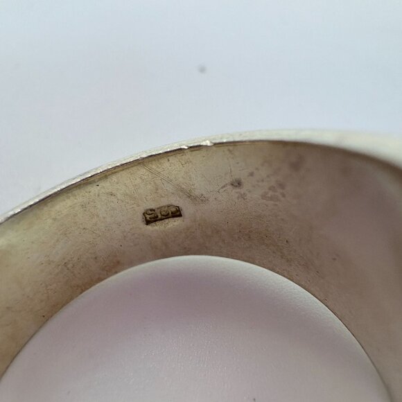 VTG Solid Sterling Silver 925 Rounded Wide Open Tapered Band Ring Size 7 - Picture 5 of 8